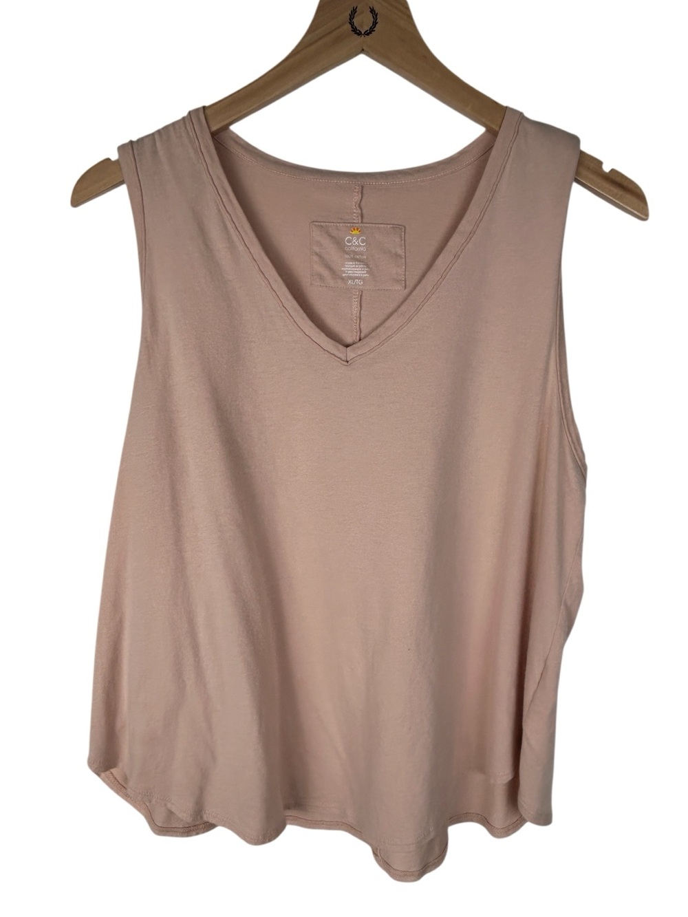 C.C Sleeveless V-Neck Tank Top - Blush Pink